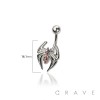 316L SURGICAL STEEL SPIDER NON DANGLE BELLY BUTTON NAVEL RING 